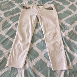 EUC Abercrombie White Rhinestone Ankle Jeggings 2